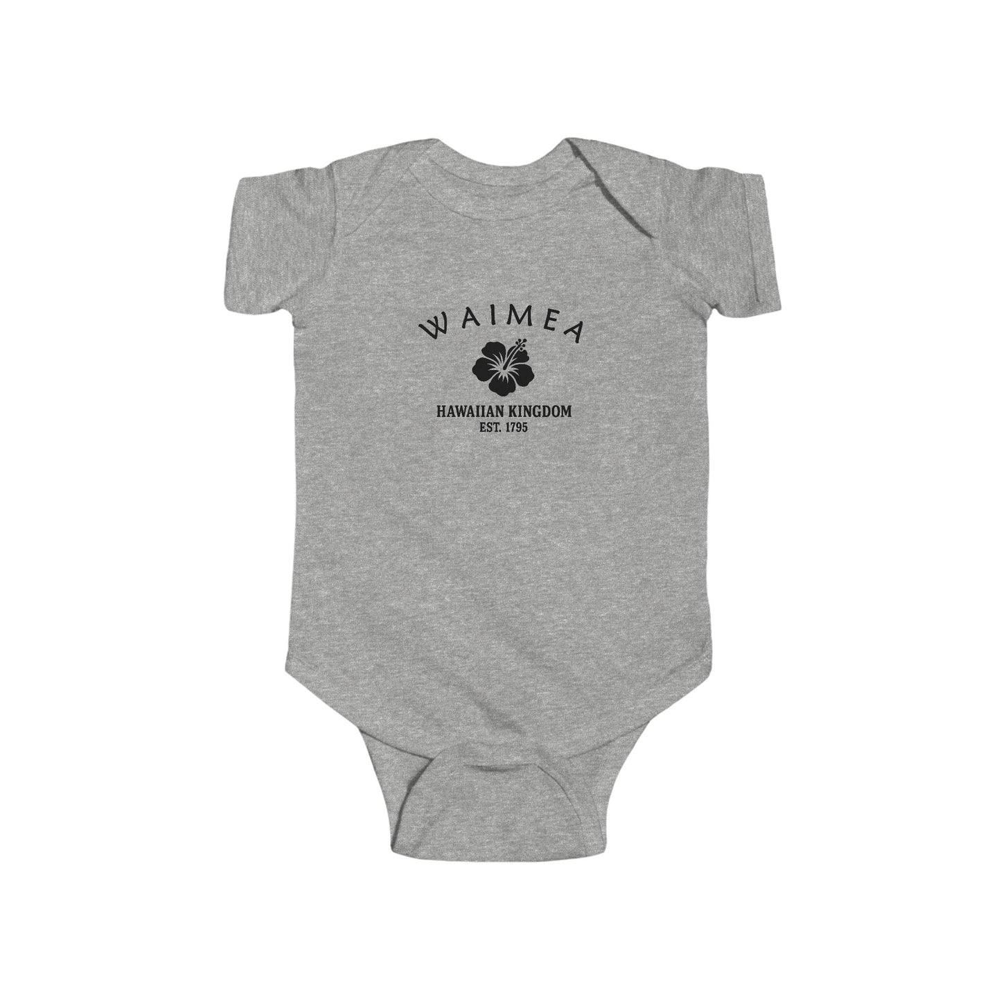 Waimea Hawaii Cotton Jersey Baby Bodysuit - Black Logo