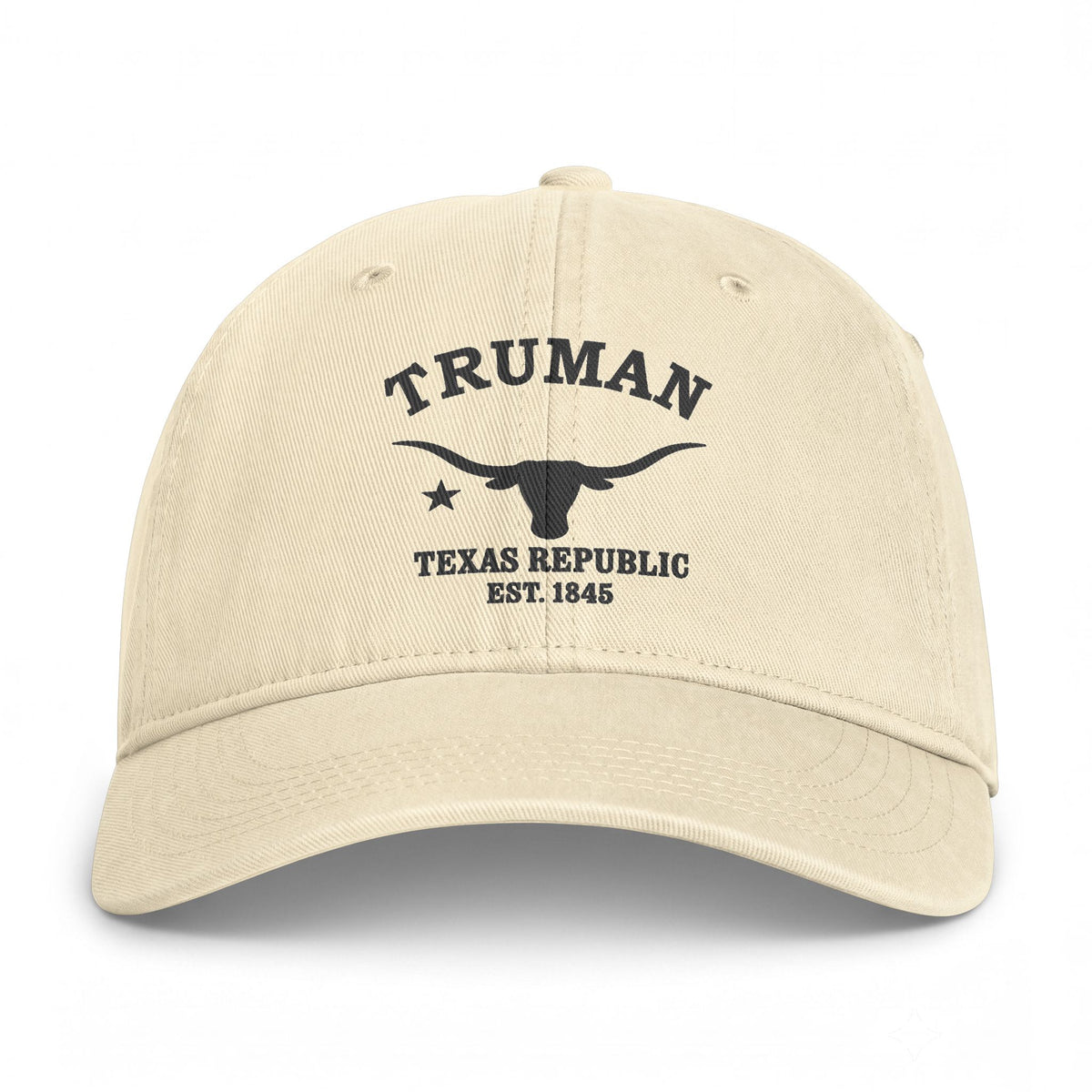 Truman Texas Distressed Cotton Cap - Charcoal Print Logo