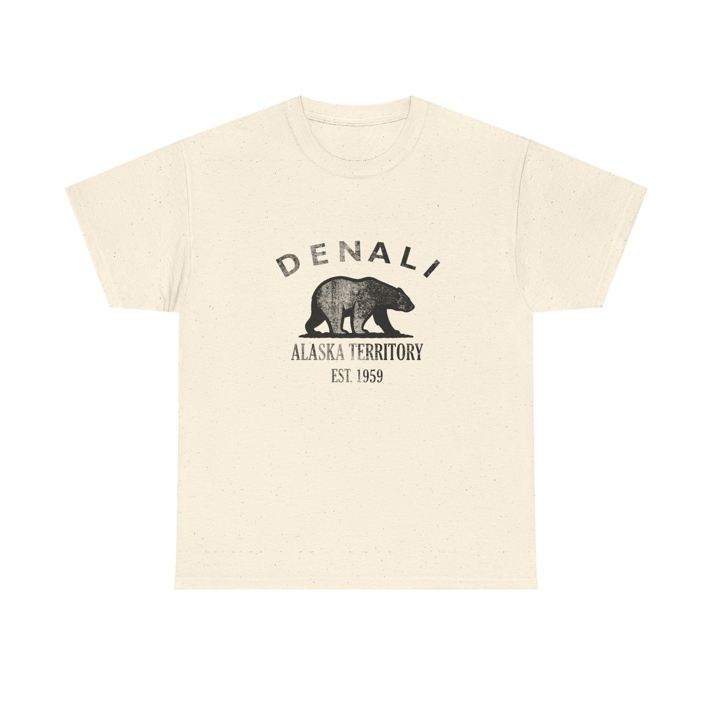 Denali Alaska Vintage Retro Unisex Heavy Cotton Tee - Black Logo