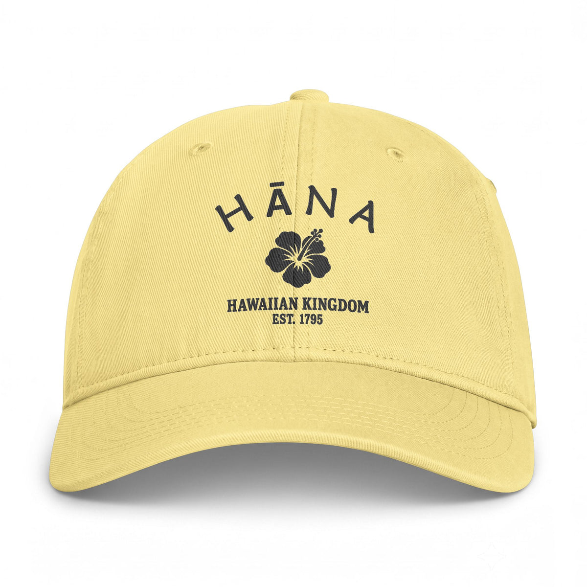 Hana Hawaii Distressed Cotton Cap - Charcoal Print Logo