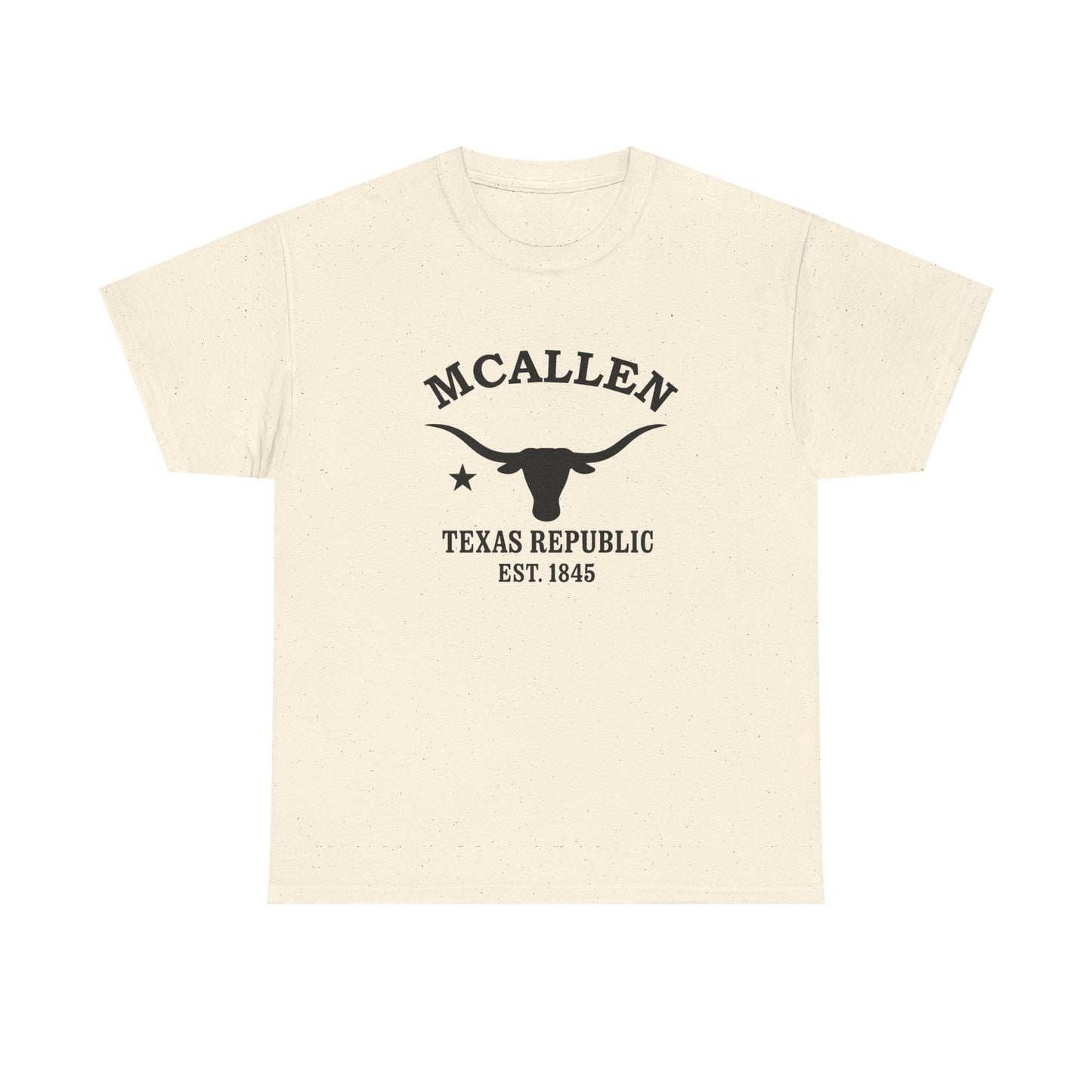 McAllen Texas Vintage Retro Unisex Heavy Cotton Tee - Black Logo