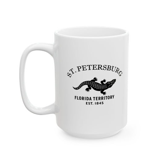 St Petersburg Florida Vintage Retro Ceramic Mug - Black Logo