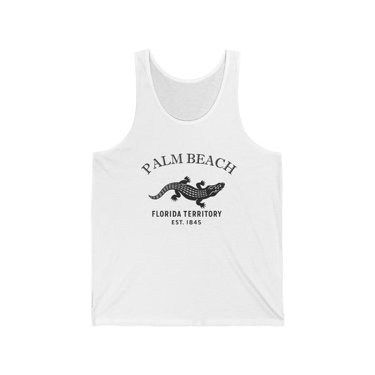 Palm Beach Florida Unisex Cotton Jersey Tank Top - Black Logo