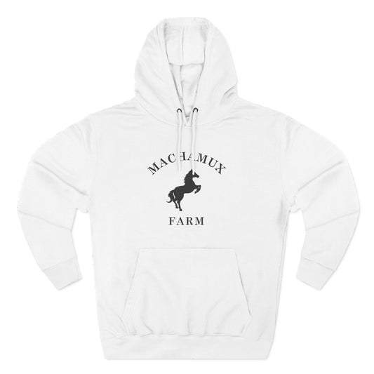 Machamux Farm Vintage Retro Unisex Heavy Cotton Hoodie - Black Logo