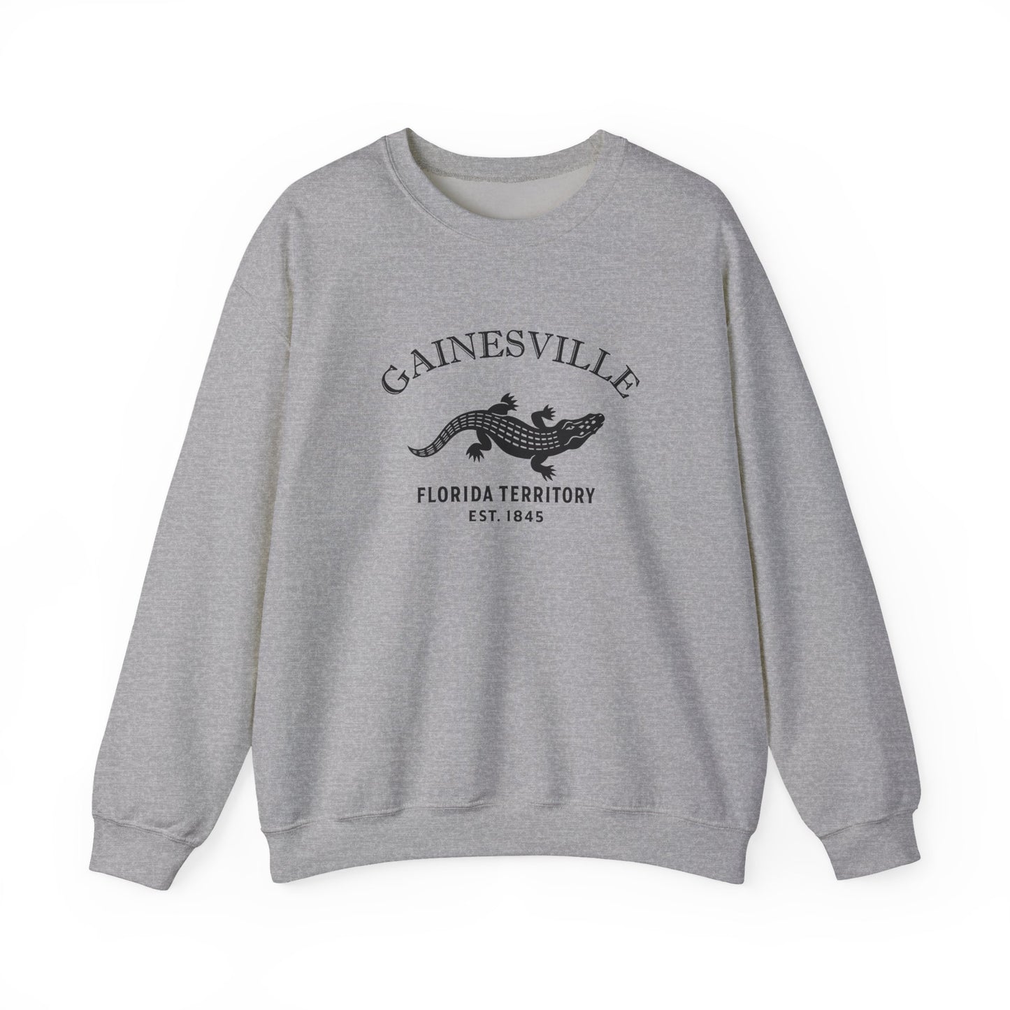 Gainesville Florida Vintage Retro Unisex Heavy Crewneck Sweatshirt - Black Logo