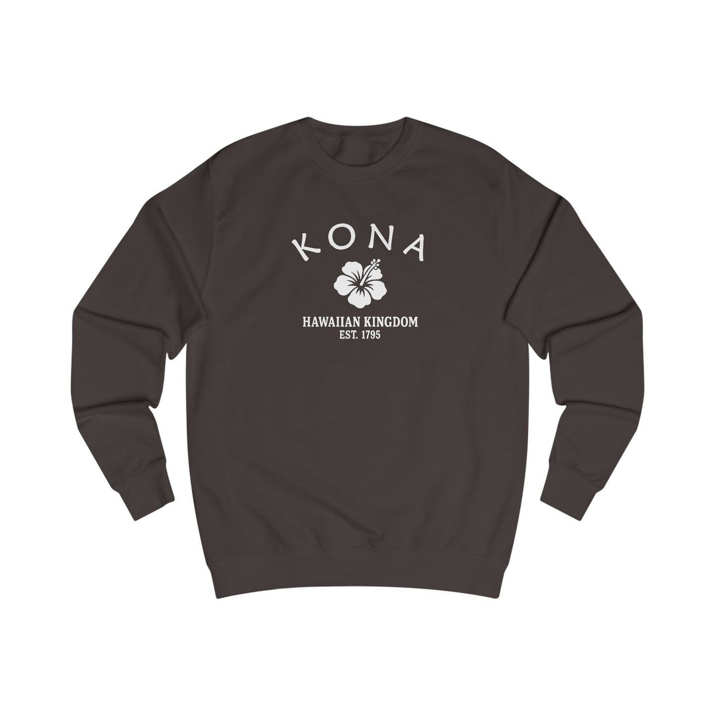 Kona Hawaii Vintage Retro Premium Crewneck Sweatshirt - White Logo - Bottle Green