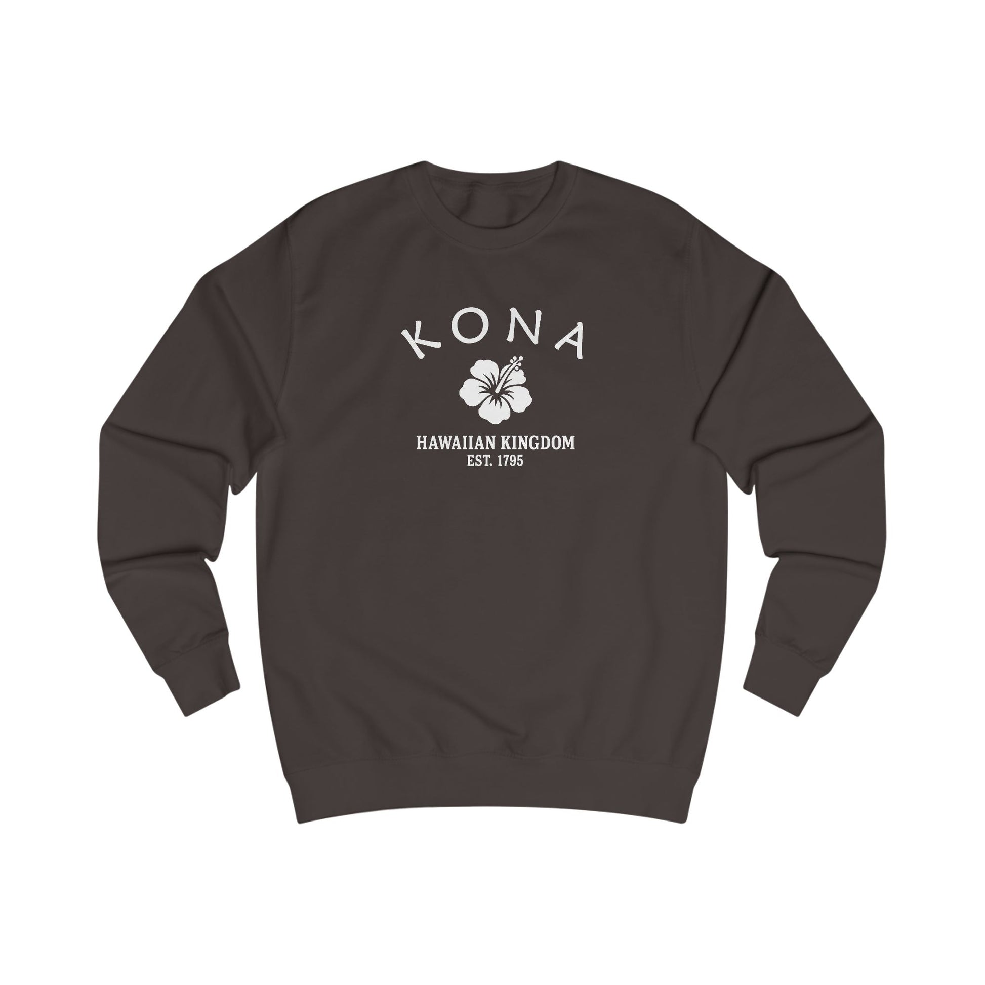 Kona Hawaii Vintage Retro Premium Crewneck Sweatshirt - White Logo - Bottle Green