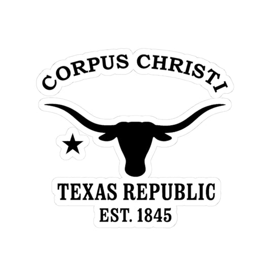 Corpus Christi Texas Vintage Retro Vinyl Sticker - Black Logo