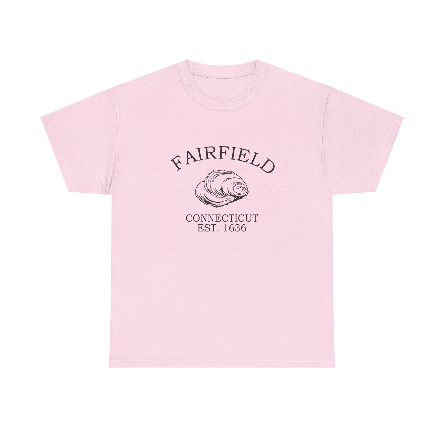 Fairfield Connecticut Vintage Retro Unisex Heavy Cotton Tee - Black Logo