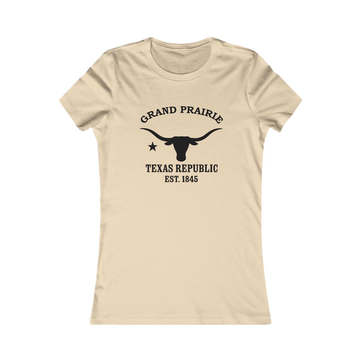 Grand Prairie Texas Ringspun Cotten Fitted Vintage Retro Womens Tee - Black Logo