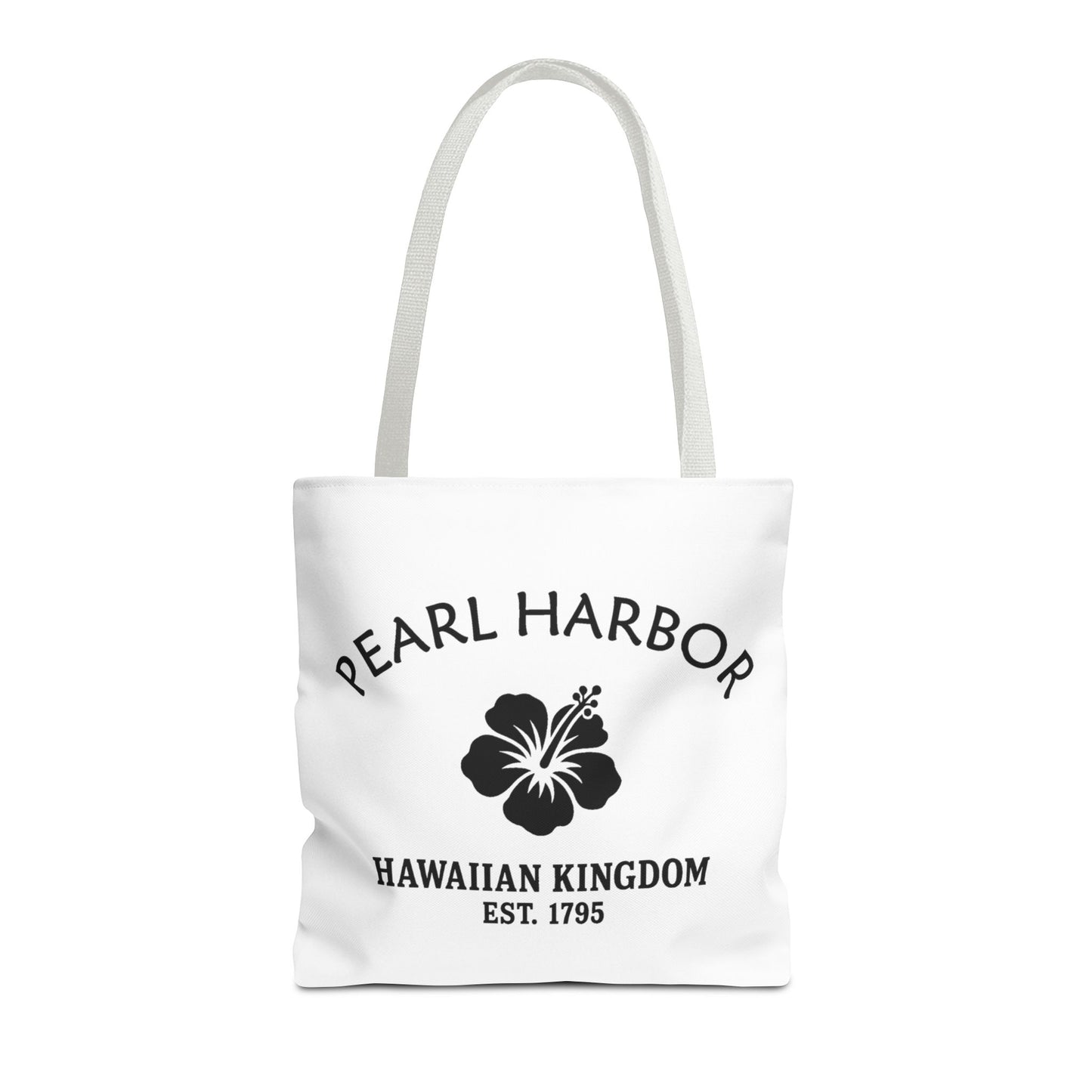 Pearl Harbor Hawaii Vintage Retro Light Canvas Tote - Black Logo