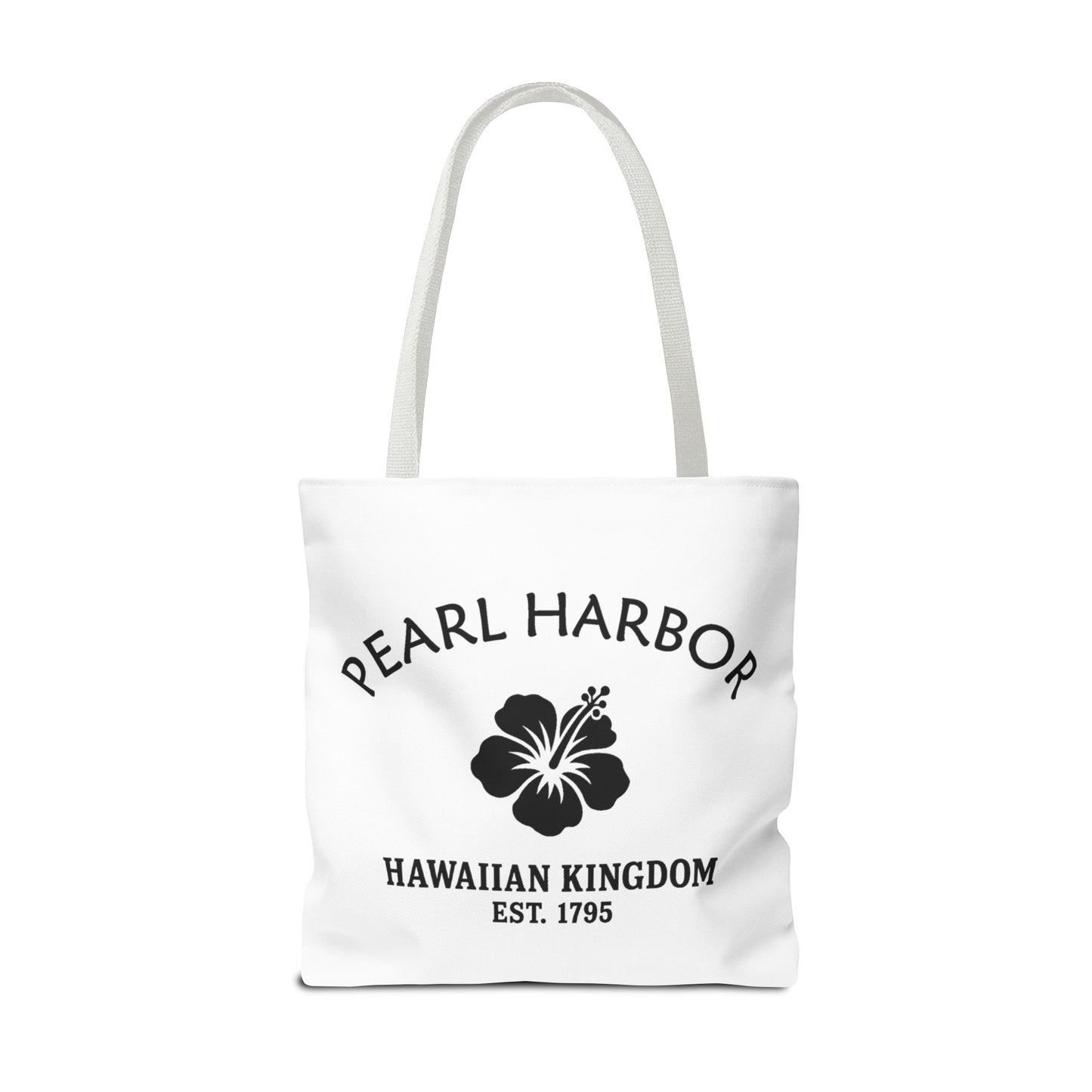 Pearl Harbor Hawaii Vintage Retro Light Canvas Tote - Black Logo