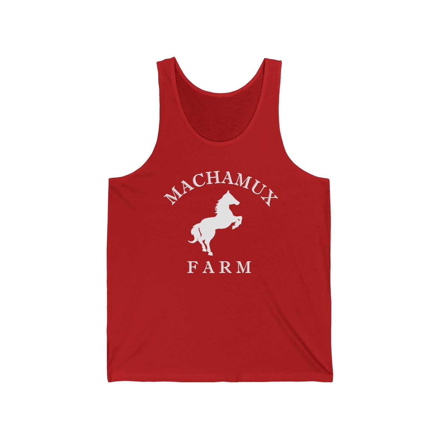 Machamux Farm Unisex Cotton Jersey Tank Top - White Logo