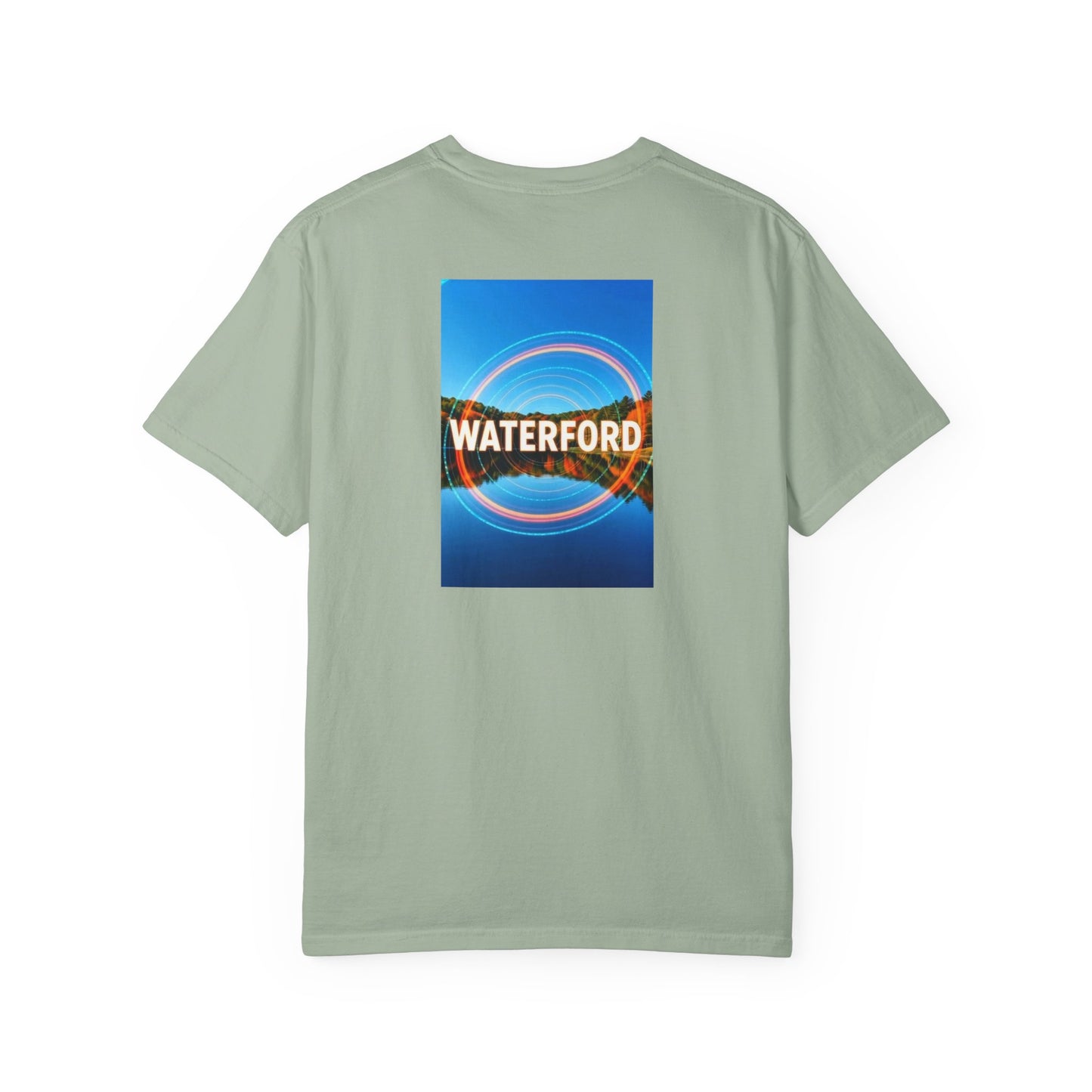 Waterford Connecticut Vintage Retro Back Printed Art Series Cotton Tee - Black Logo