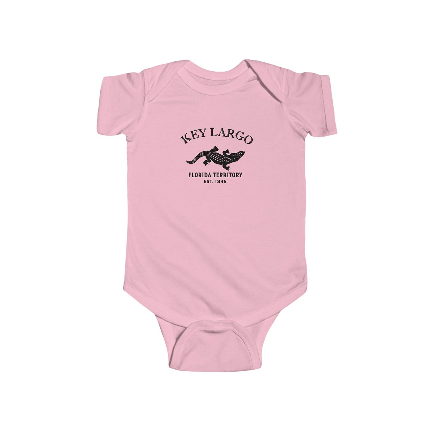 Key Largo Florida Vintage Retro Cotton Jersey Baby Bodysuit - Black Logo