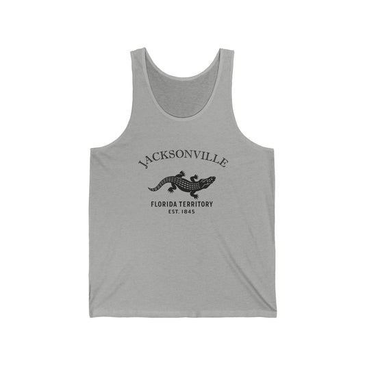 Jacksonville Florida Vintage Retro Unisex Cotton Jersey Tank Top - Black Logo