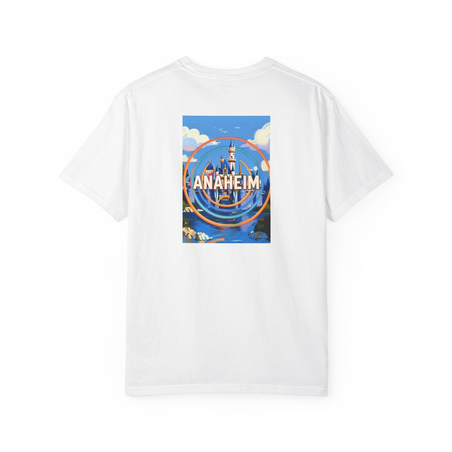 Anaheim California Vintage Retro Back Printed Art Series Cotton Tee - Black Logo