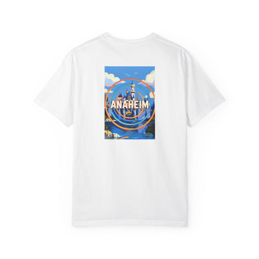 Anaheim California Vintage Retro Back Printed Art Series Cotton Tee - Black Logo