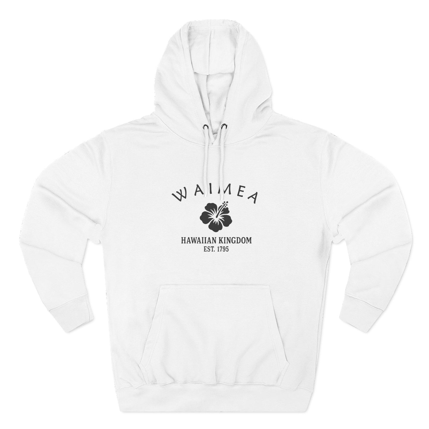 Waimea Hawaii Vintage Retro Unisex Heavy Cotton Hoodie - Black Logo
