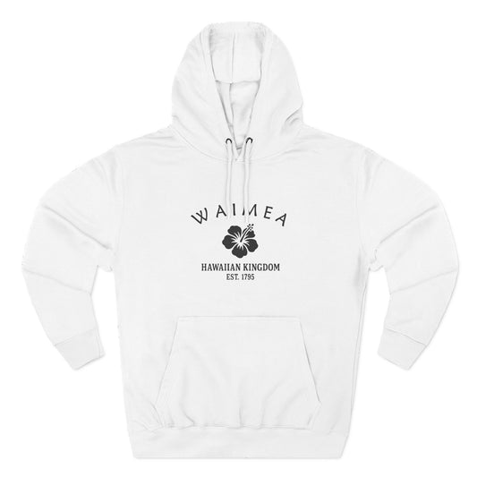 Waimea Hawaii Vintage Retro Unisex Heavy Cotton Hoodie - Black Logo