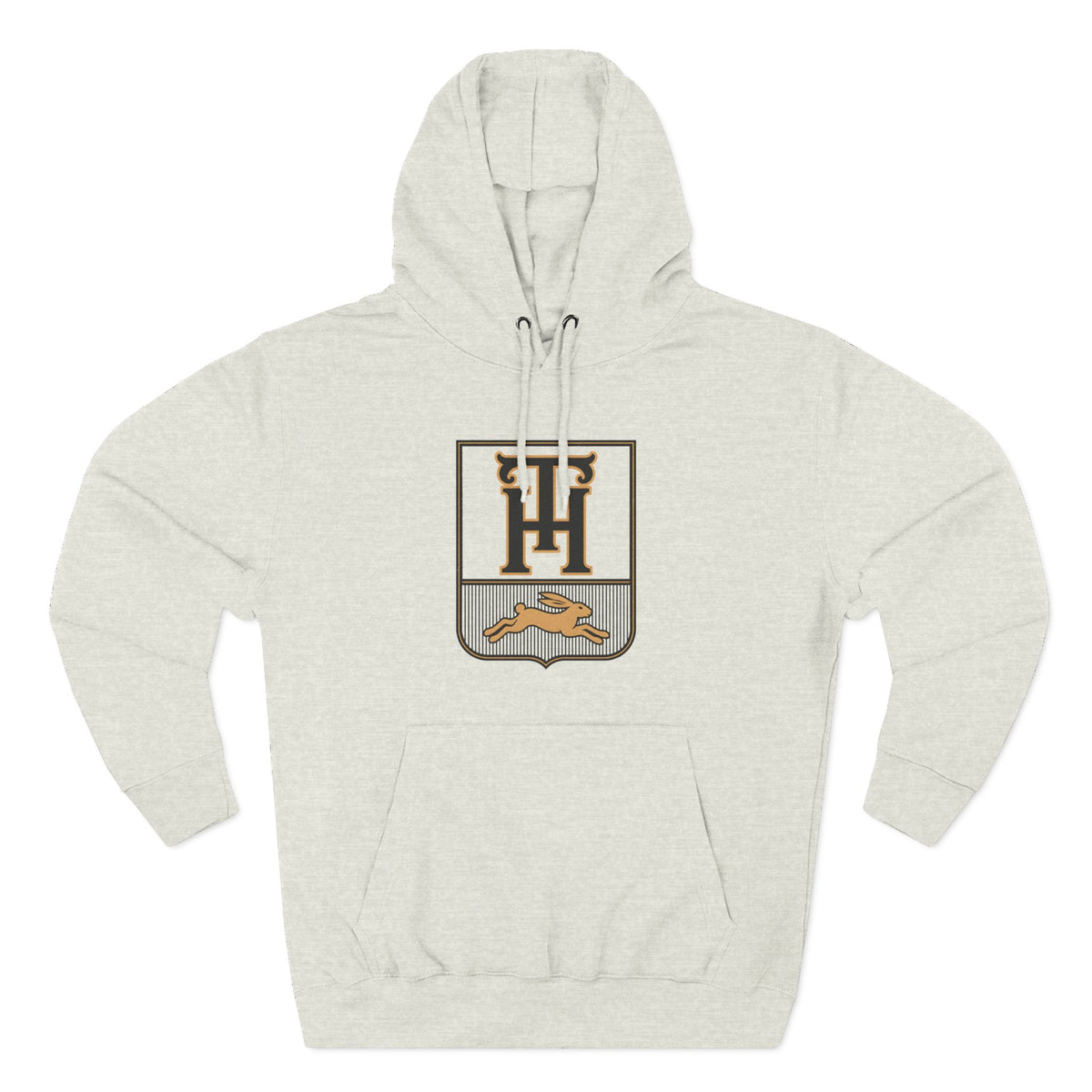Oatmeal Heather Team Haas Heavyweight Hoodie with Full-Chest TH Family Crest