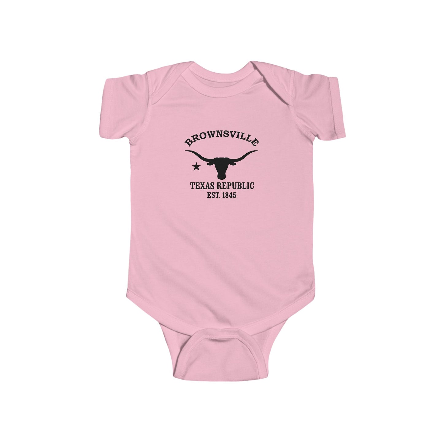 Brownsville Texas Vintage Retro Cotton Jersey Baby Bodysuit - Black Logo