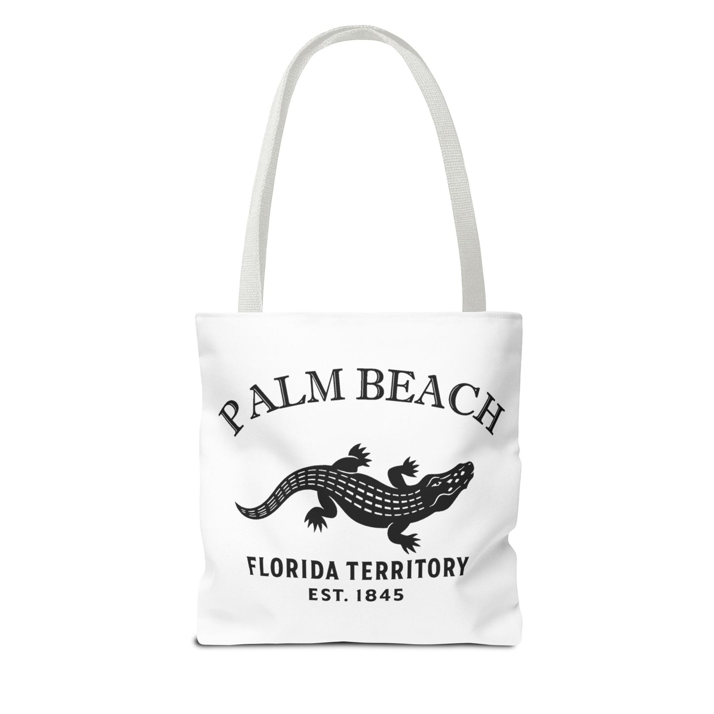 Palm Beach Florida Vintage Retro Light Canvas Tote - Black Logo