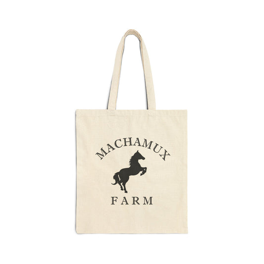 Machamux Farm Canvas Cotton Vintage Retro Tote Bag - Black Logo