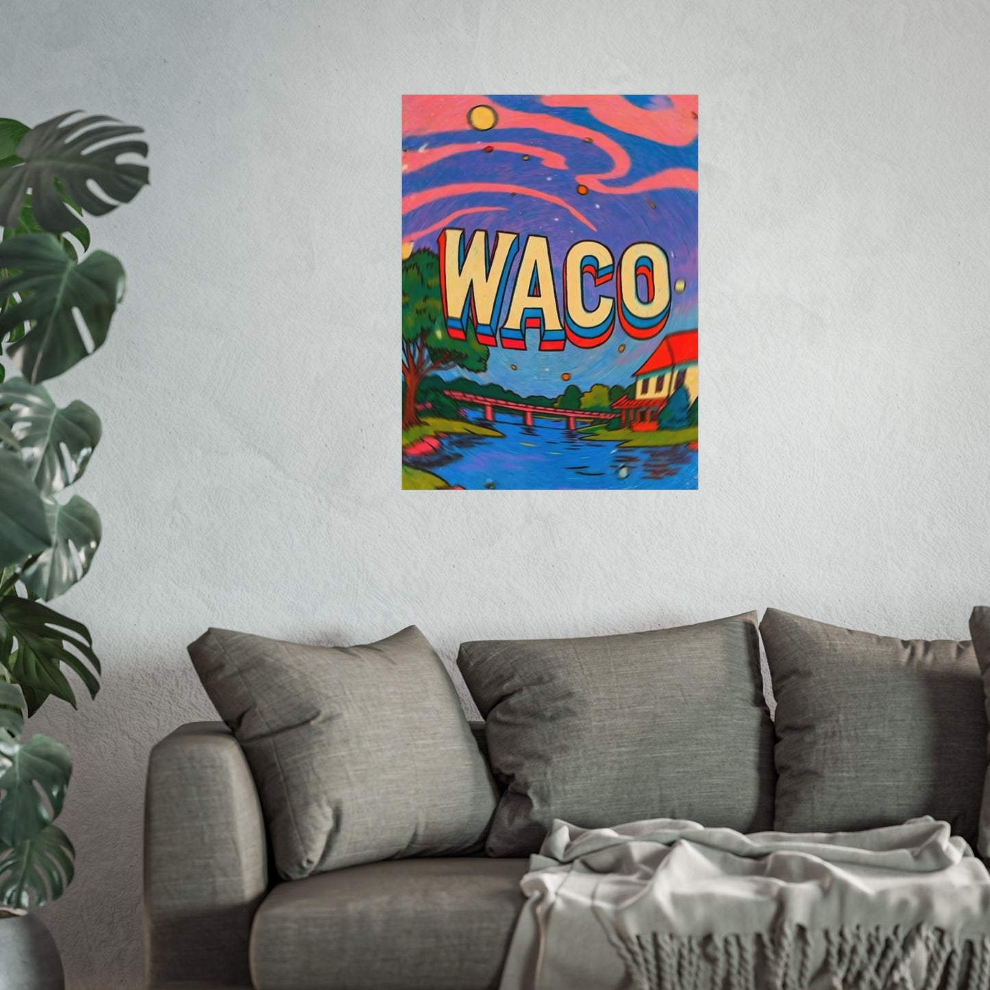 Waco Texas Vintage Retro Giclée Print Art Series Poster