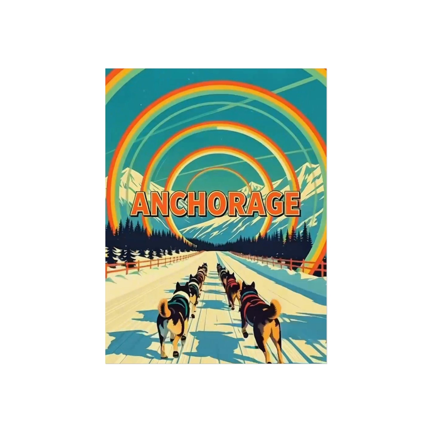 Anchorage Alaska Vintage Retro Giclée Print Art Series Poster