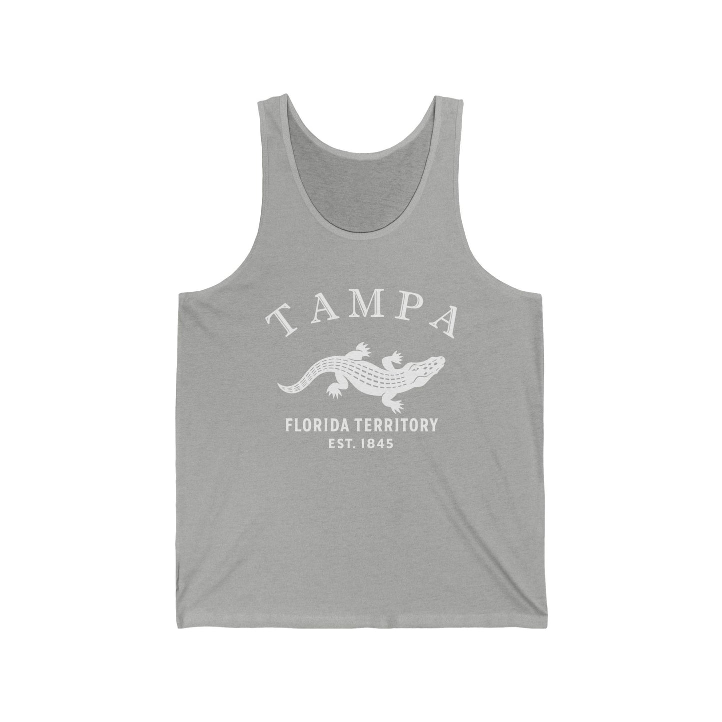 Tampa Florida Vintage Retro Unisex Cotton Jersey Tank Top - White Logo