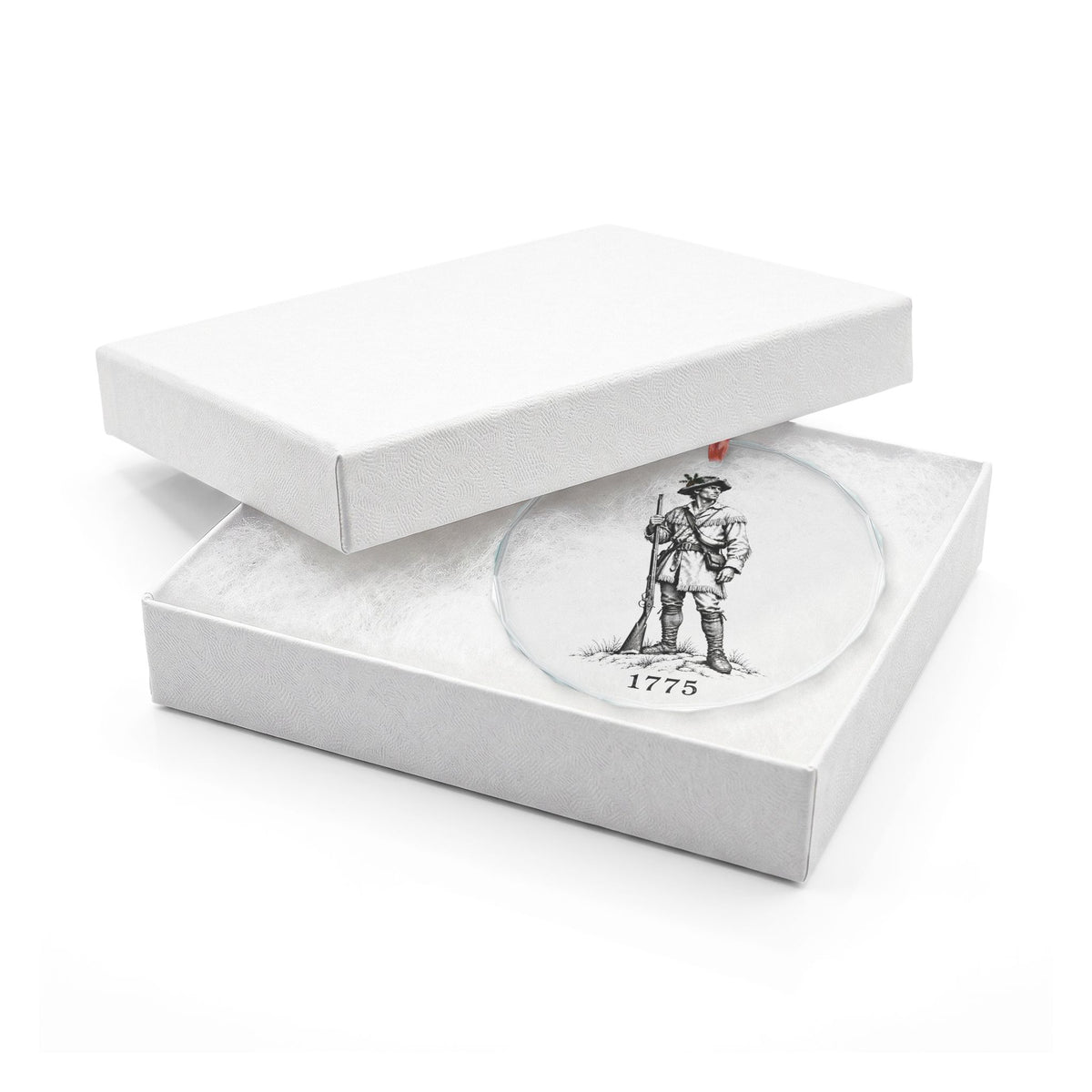 Green Mountain Boys 1775 Crystal Glass Ornament in Its White Gift Box