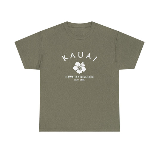 Kauai Hawaii Vintage Retro Unisex Heavy Cotton Tee - White Logo