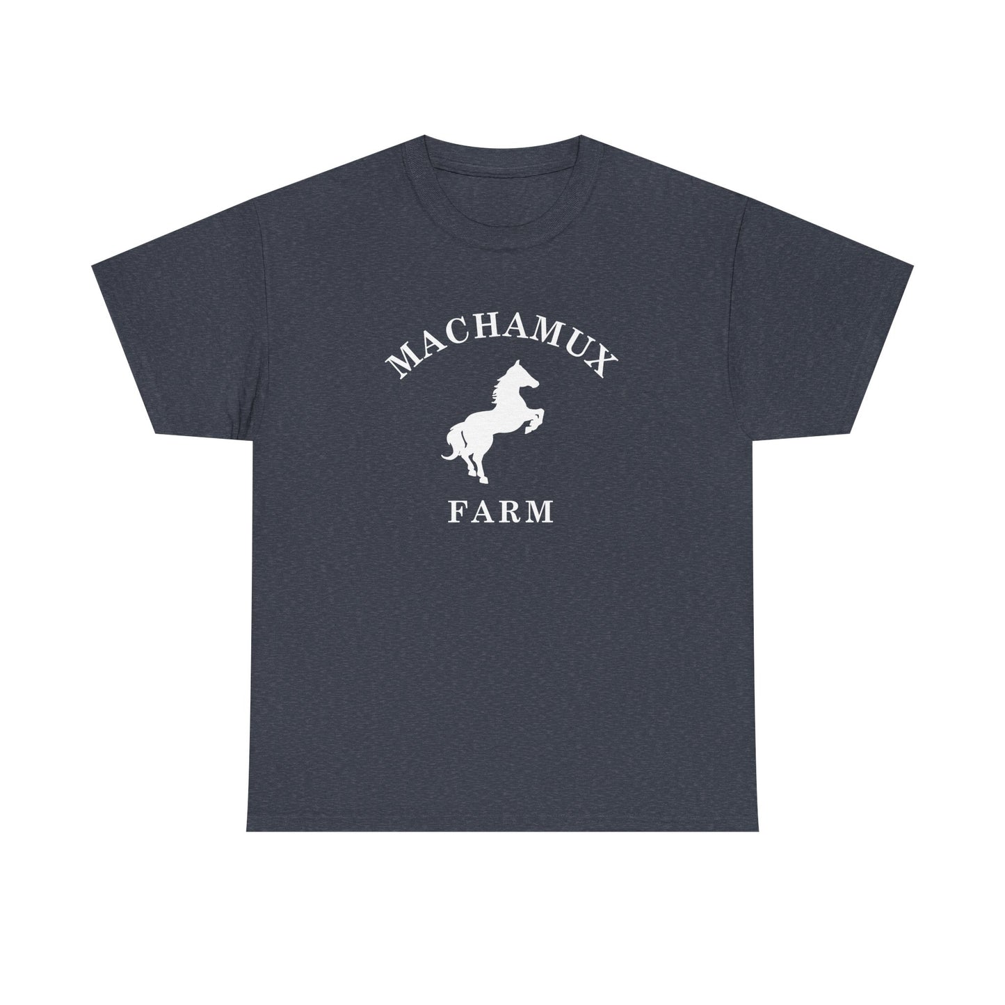 Machamux Farm Vintage Retro Unisex Heavy Cotton Tee - White Logo