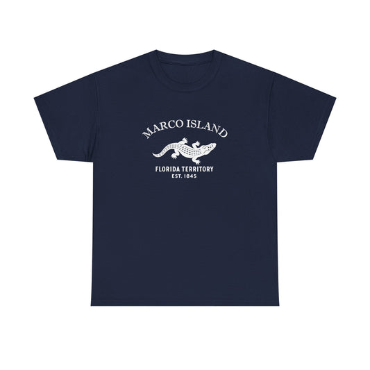 Marco Island Florida Vintage Retro Unisex Heavy Cotton Tee - White Logo