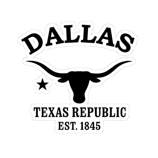 Dallas Texas Vintage Retro Vinyl Sticker - Black Logo