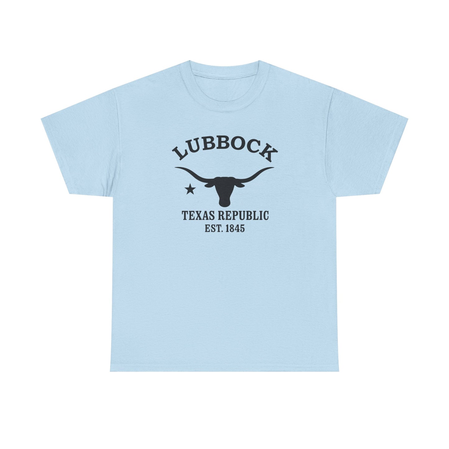 Lubbock Texas Vintage Retro Unisex Heavy Cotton Tee - Black Logo