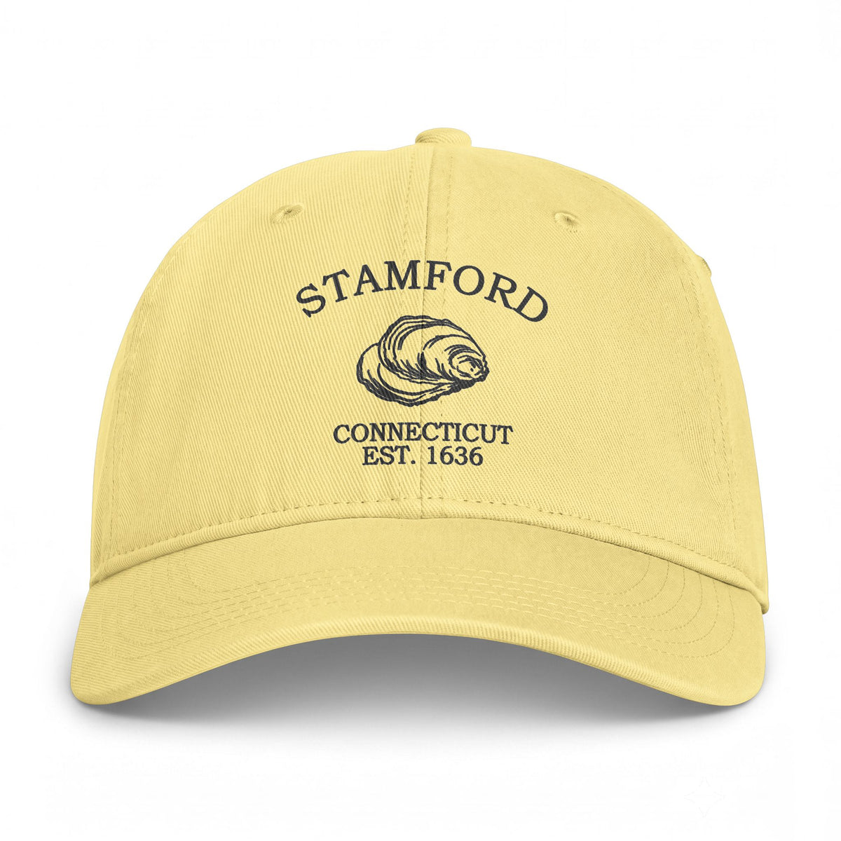 Stamford Connecticut Distressed Cotton Cap - Charcoal Print Logo