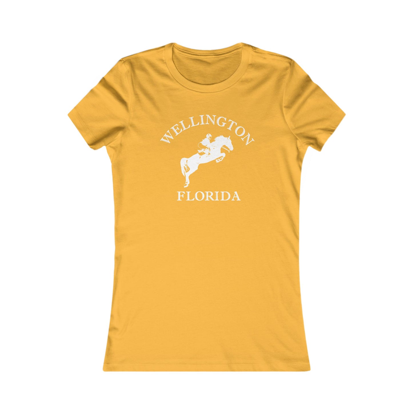 Wellington Florida Vintage Retro Ringspun Cotton Fitted Womens Equestrian Tee