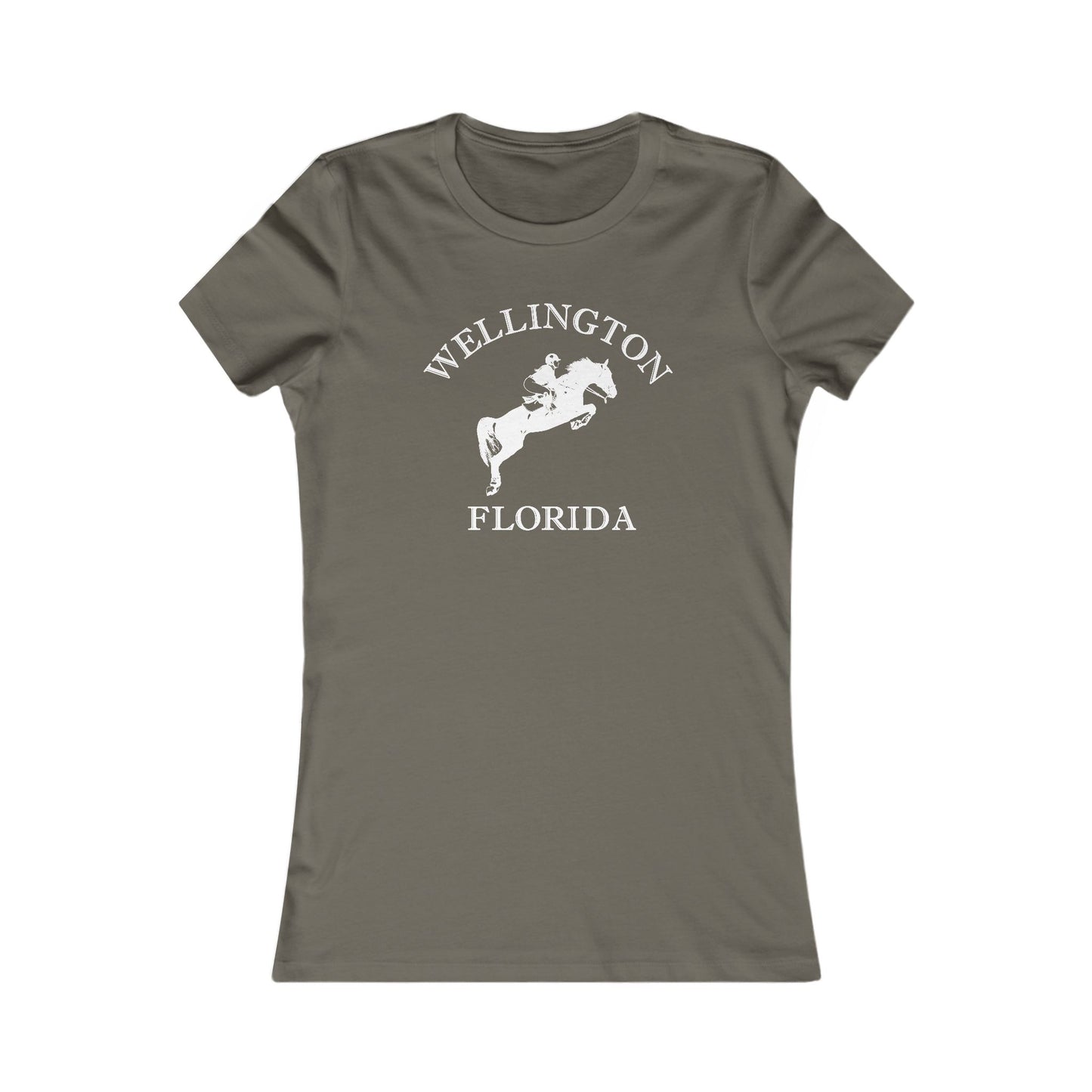 Wellington Florida Vintage Retro Ringspun Cotton Fitted Womens Equestrian Tee