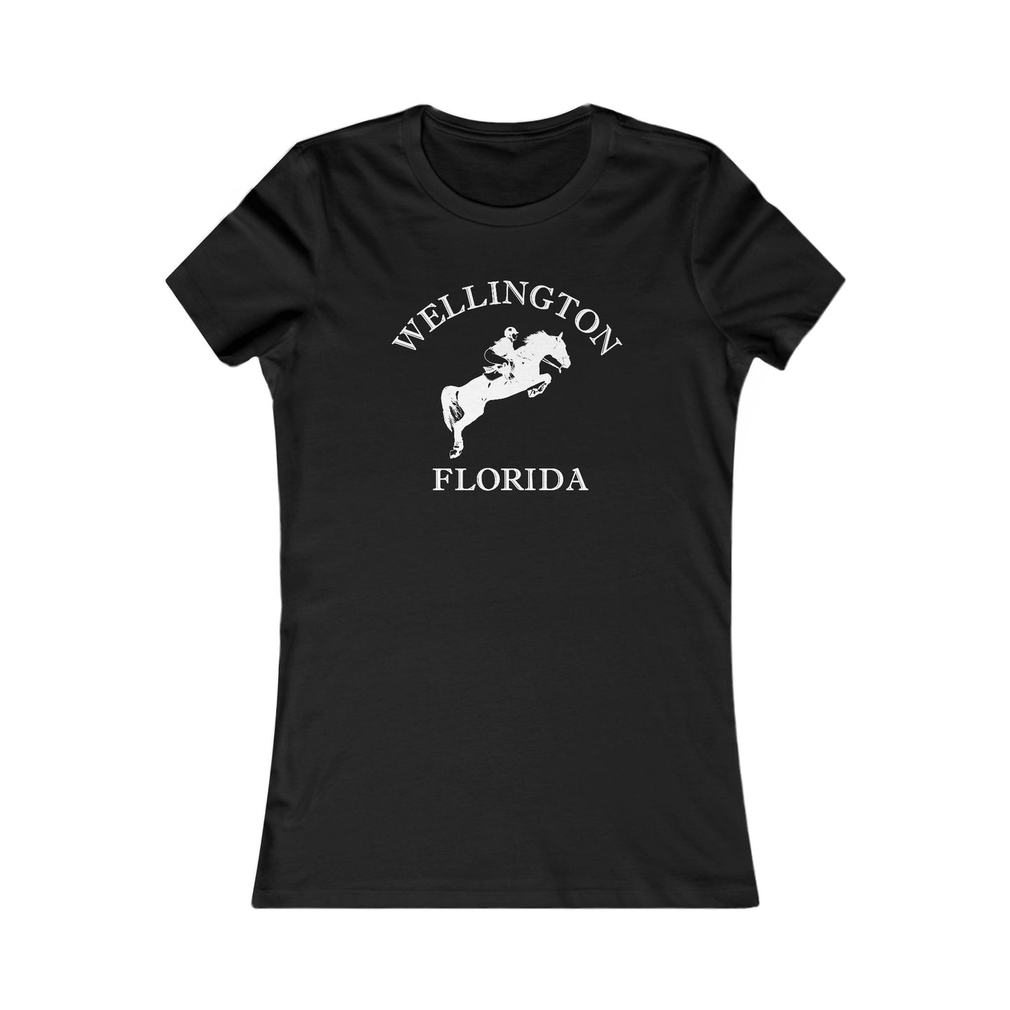 Wellington Florida Vintage Retro Ringspun Cotton Fitted Womens Equestrian Tee