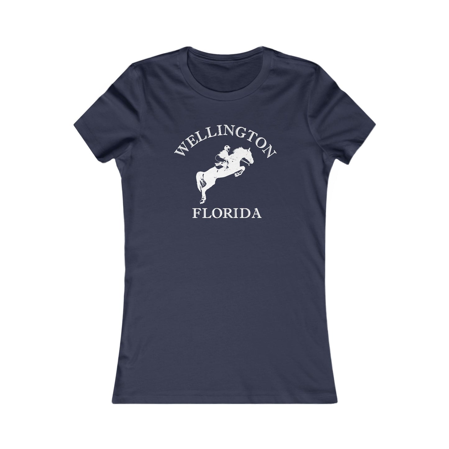Wellington Florida Vintage Retro Ringspun Cotton Fitted Womens Equestrian Tee