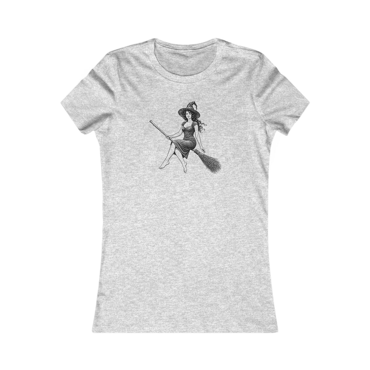 Stamford Connecticut LBD Harbor Witch Fitted Ringspun Cotton Womens Tee, Black Logo, Art Series, Image 3