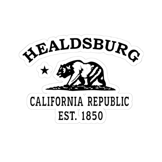Healdsburg California Vintage Retro Vinyl Sticker - Black Logo