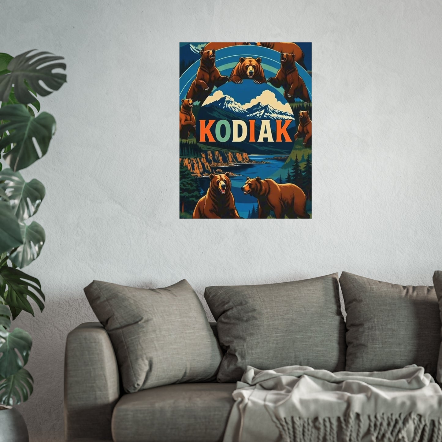 Kodiak Alaska Vintage Retro Giclée Print Art Series Poster