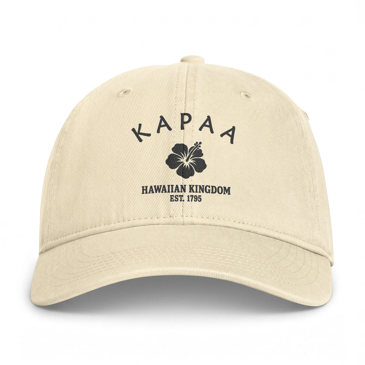 Kapaa Hawaii Distressed Cotton Cap - Charcoal Print Logo