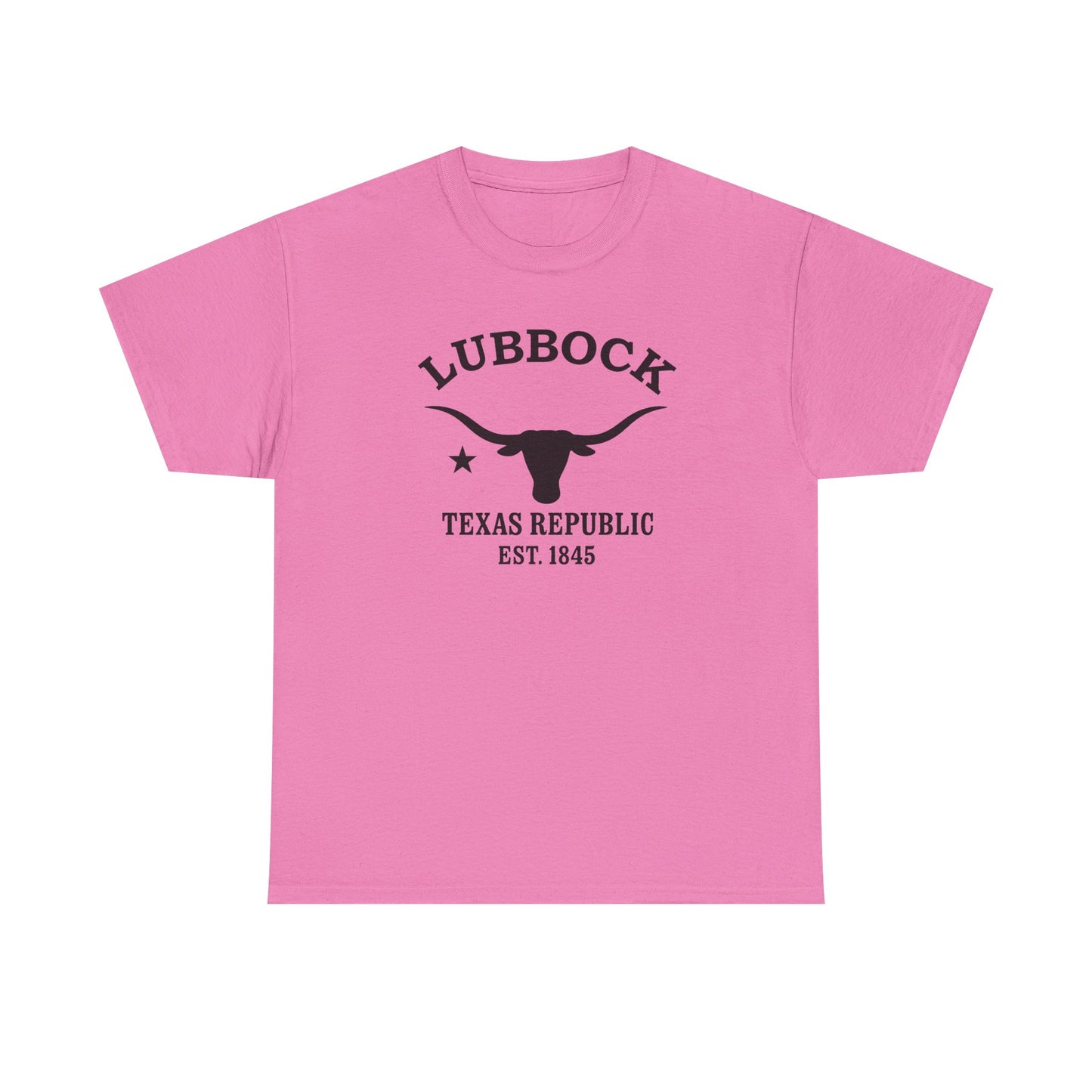 Lubbock Texas Vintage Retro Unisex Heavy Cotton Tee - Black Logo