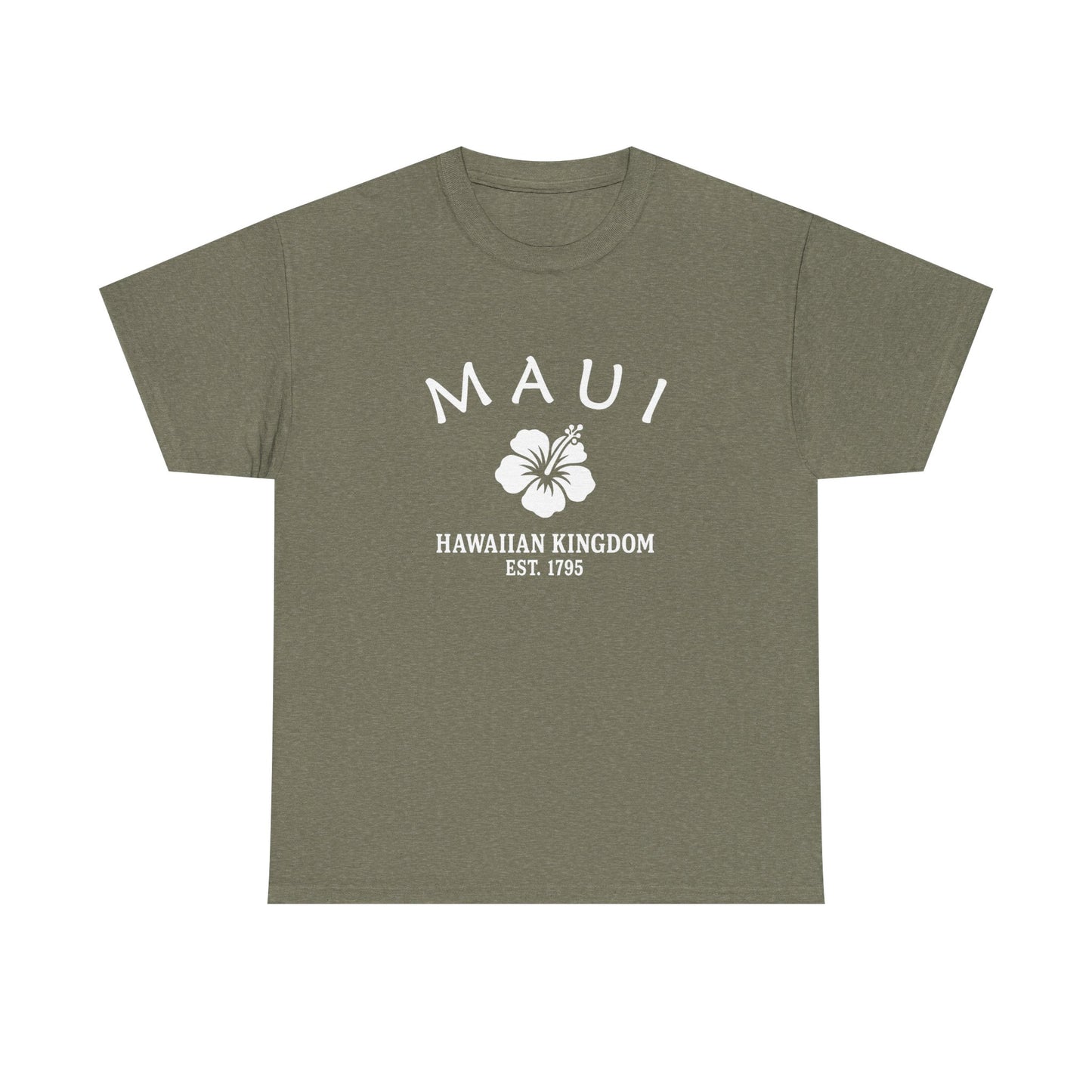 Maui Hawaii Vintage Retro Unisex Heavy Cotton Tee - White Logo