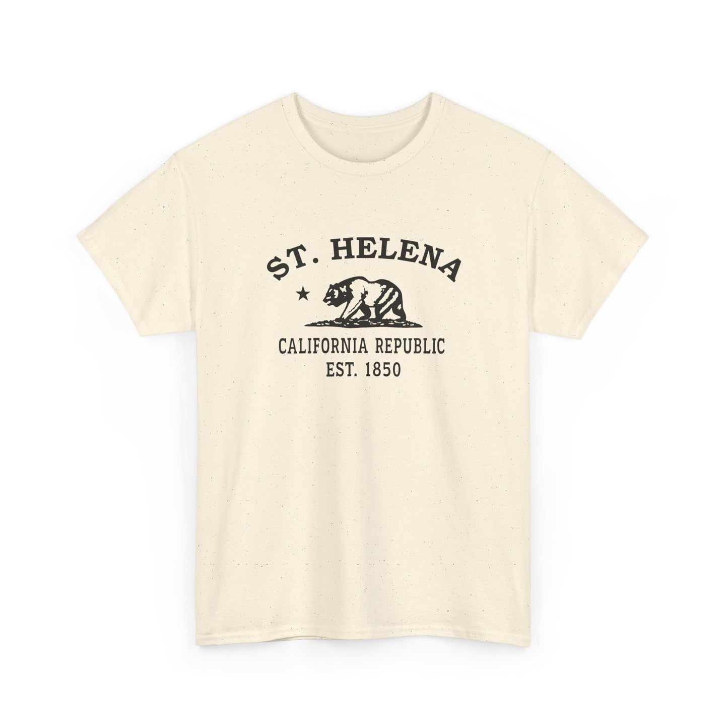 St Helena California Vintage Retro Unisex Heavy Cotton Tee - Black Logo