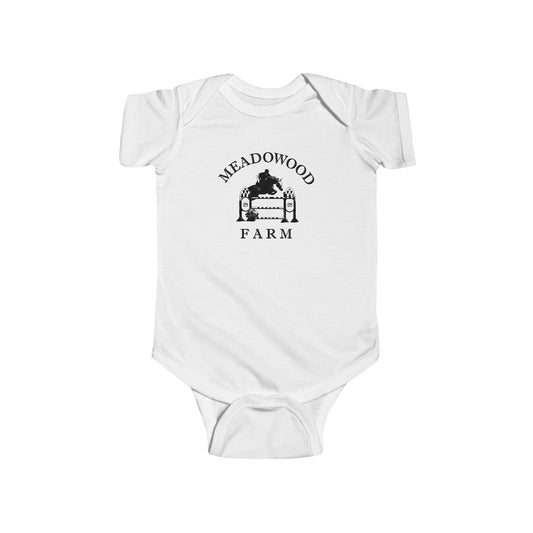 Meadowood Farm Cotton Jersey Baby Bodysuit - Black Logo